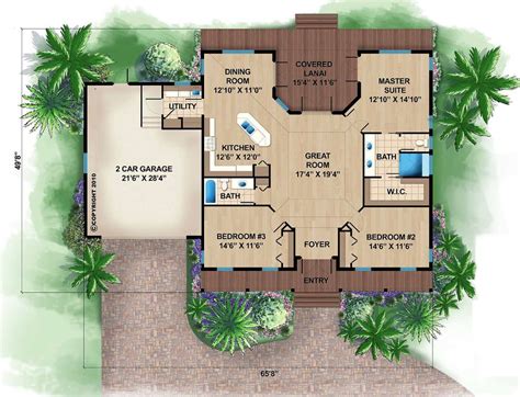 Beach Style House Plan 3 Beds 2 Baths 1697 Sq Ft Plan 27 481