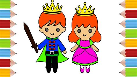 How To Draw Little King And Queen Coloring Pages Drawing For Kids