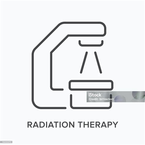 Radiation Therapy Flat Line Icon Vector Outline Illustration Of