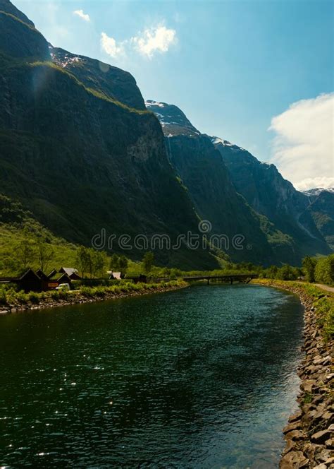 Amazing Beautiful View Of The Aurlandsfjord In Norway Scandinavia With