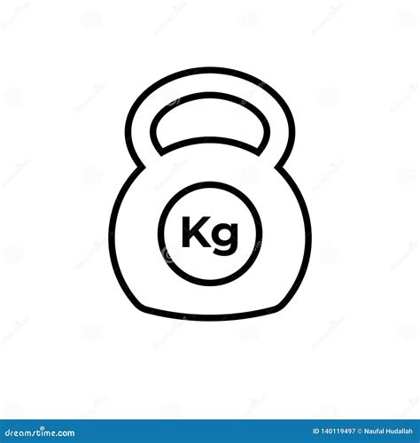 Kettlebell Icon Fitness Exercise Equipment With Kilogram Unit Symbol