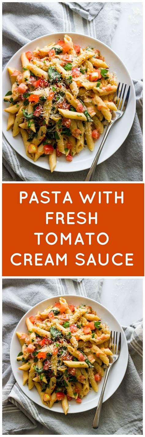 Maybe you would like to learn more about one of these? Pasta with Fresh Tomato Cream Sauce (Lightened Up ...