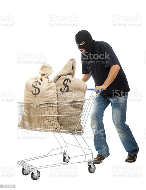Happy Robber With Sack Full Of Dollars Stock Photo Download Image Now