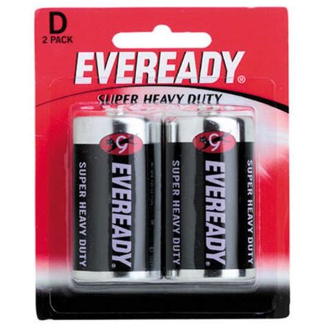 Eveready D Size Battery Super Heavy Duty 2pk 1250bp2 Eveready