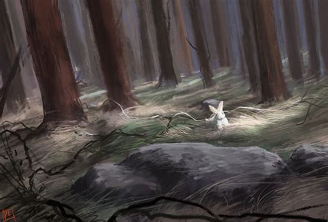Online Crop White Bunny Near Field Painting Fantasy Art Rabbits Hd