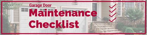 Garage Door Maintenance Checklist Quality Overhead Door