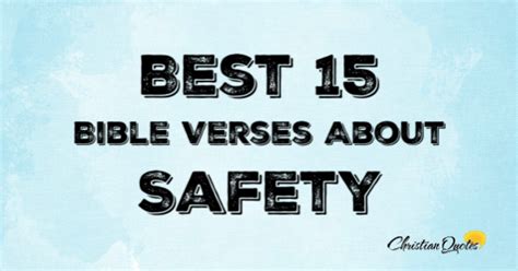 Best 15 Bible Verses About Safety