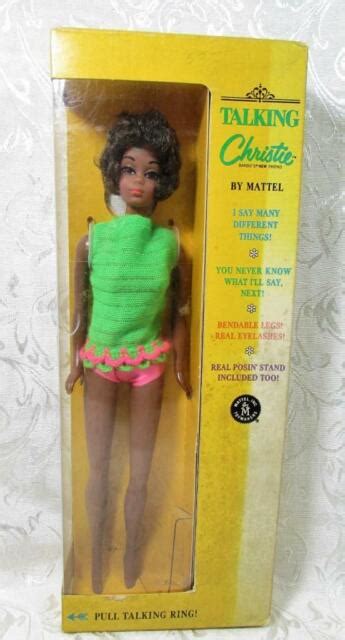Vintage Talking Christie Doll In Orange Swimsuit Mattel 1126 Barbie Friend Mute For Sale Online