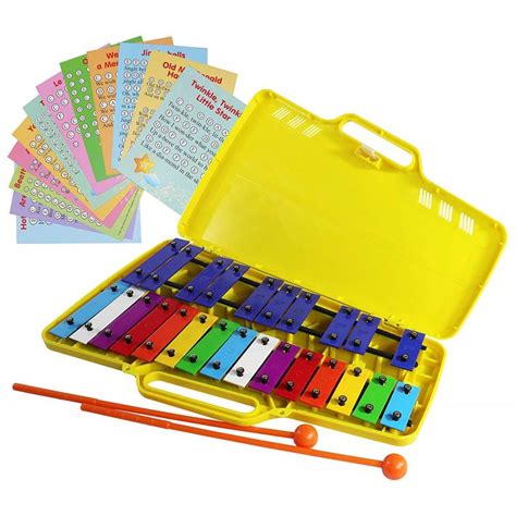 Buy Glockenspiel 25 Note Chromatic Xylophone In A Yellow Plastic Case