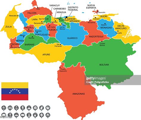 Detailed Vector Map Of Venezuela High Res Vector Graphic Getty Images