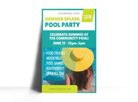Pool Party Event Poster Template Mycreativeshop