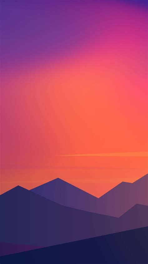 Sunset Minimal Mountains Iphone Wallpaper Mkbhd Wallpapers