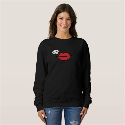 Red Lip Kiss Me Sweatshirt With Images