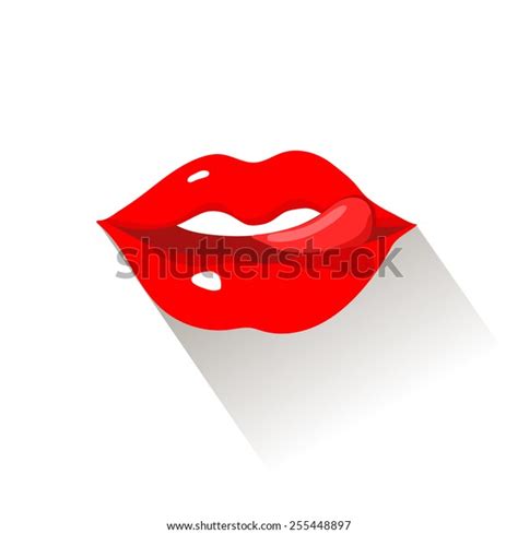 Female Red Sexy Lips Isolated Stock Illustration 255448897