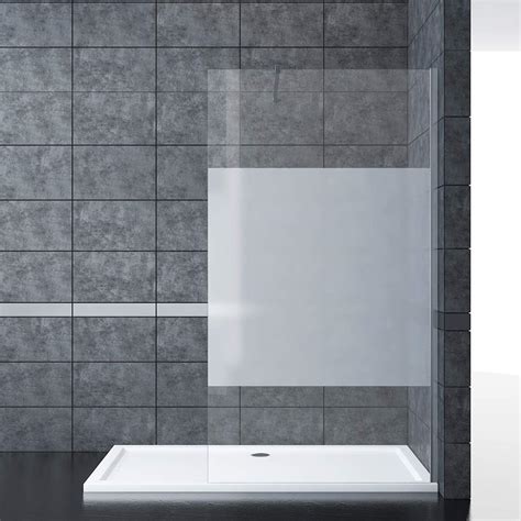 Elegant 1000x1950mm Frosted Strip Walk In Shower Screen Panel 8mm Easy