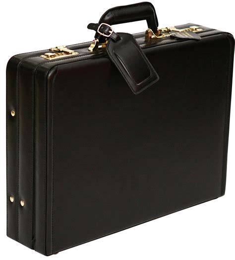 Luxury Leather Executive Case Attache Briefcase Expandable Hard
