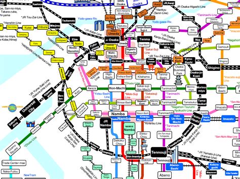 Osakas Train Map Rail Way Map In Osaka Japan Subway Jr And