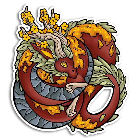Autumn Forest Dragon Sticker