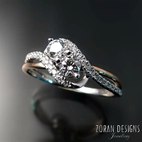 Two Stone Diamond Engagement Ring — Zoran Designs Jewellery Hamilton