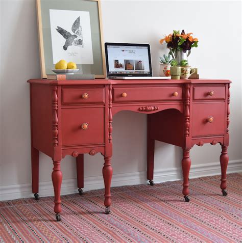 Poppyseed Creative Living Red Deskvanity Painted With Annie Sloan