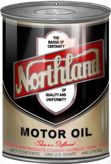 Northland Motor Oil Can Cutout Sign 7 14x10 12 Reproduction Vintage