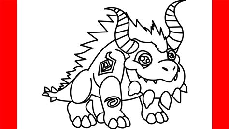 How To Draw Juvenile Terra Dragon From Dragon City Step By Step