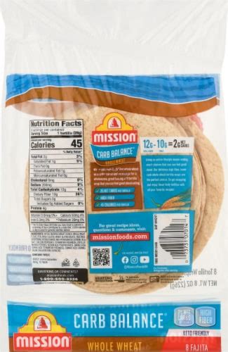 Mission® Carb Balance® Low Carb Whole Wheat Fajita Tortillas 8 Ct 8