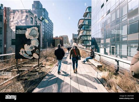 The High Line Known As High Line Park Elevated Linear Park Winter
