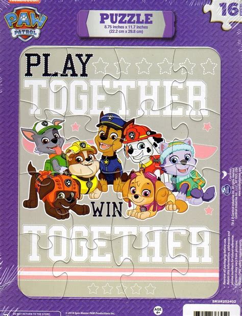 Nickelodeon Paw Patrol 16 Pieces Jigsaw Puzzle V7