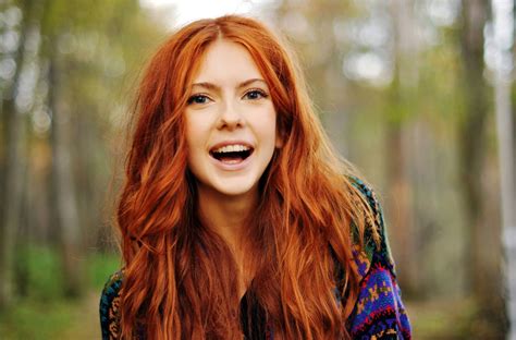 Women Model Ebba Zingmark Redhead Long Hair Women Outdoors Flower In