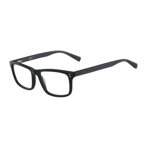 Nike 7238 002 Matte Black Grey Square Mens Plastic Eyeglasses