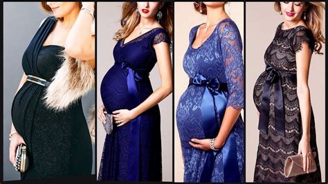 bumpstyle glamorous one shoulder black maternity evening gown straps bowknot lace cocktail
