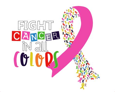 Fight Cancer In All Colors Clipart Instant Download Etsy