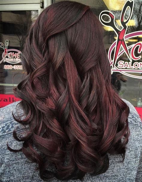 Coiffure Longue Meches Prune Cherry Hair Chocolate Cherry Hair Color