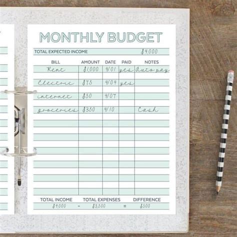 17 Brilliant and FREE Monthly Budget Template Printable ...