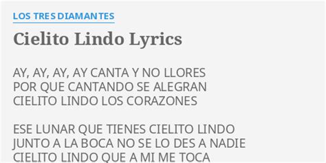 Cielito Lindo Lyrics By Los Tres Diamantes Ay Ay Ay Ay