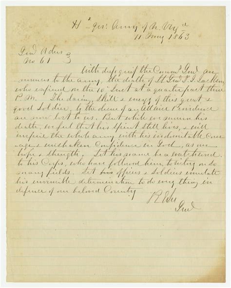 Letters From Robert E Lee The National Endowment For The Humanities