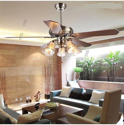 Discount led ceiling fans light ac 110v 220v invisible blades. 2019 Ceiling Fan Light Living Room Antique Dining Room ...