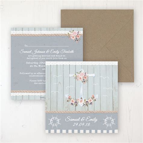 Anchored In Love Wedding Invitations Sarah Wants Stationery Wooden