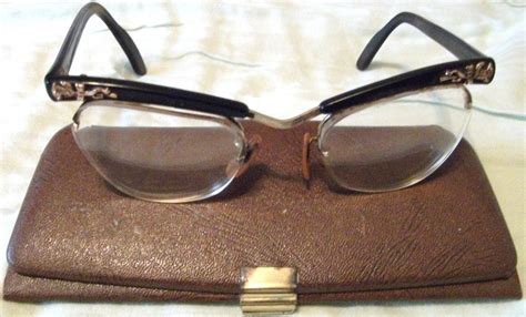 Vintage B And L Cat Eye Eyeglasses Black Frames