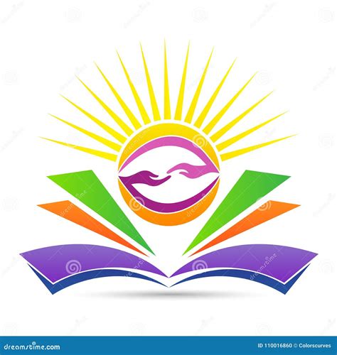Education Emblem For Bright Friendly Knowledge Sharing Logo Stock