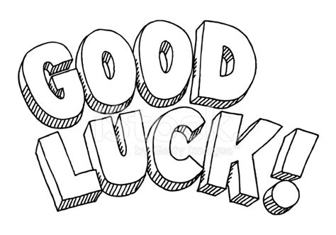 Good Luck Text Drawing Stock Vector