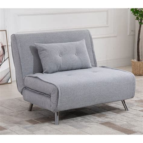 Sarantino Linen Corner Sofa Bed Comfortable Chair Single Seater