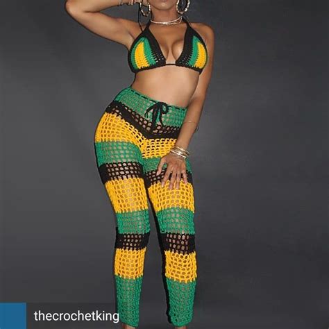 jamaican bikini top with fitted high waisted mesh pants etsy canada dancehall outfits
