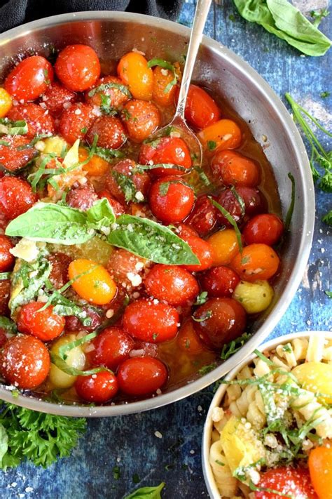 To make this recipe, use puff pastry, goat cheese, a tomato, onions, garlic, some fresh herbs, dry white wine, and good olive oil. Barefoot Contessa's Herb and Garlic Tomatoes #tomato # ...