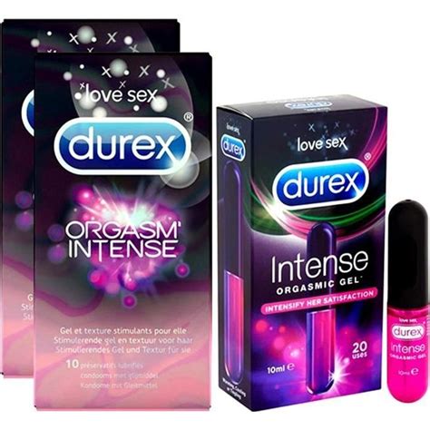 Durex Préservatifs Orgasmintense 10 Lot De 2 Et Durex Orgasmintense Gel Lubrifiant 10 Ml