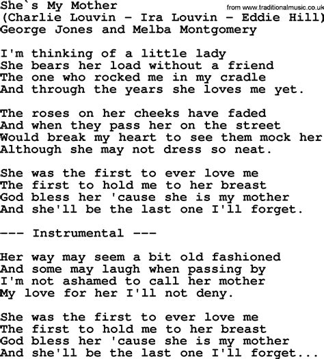 She S My Mother By George Jones Counrty Song Lyrics