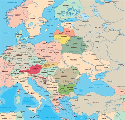 Free Detailed Printable Map Of Europe World Map With Countries