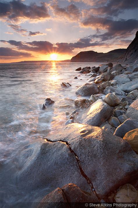 Jurassic Coast Photo Of Rocks At Sunset In Dorset England Uk Steve