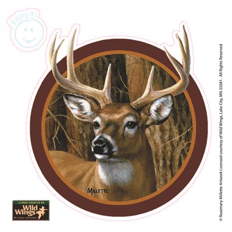 Whitetail Deer Head Round Car Sticker Enjoy It